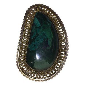 Israeli Azurite Eilat Stone Cabochon Sterling Filig